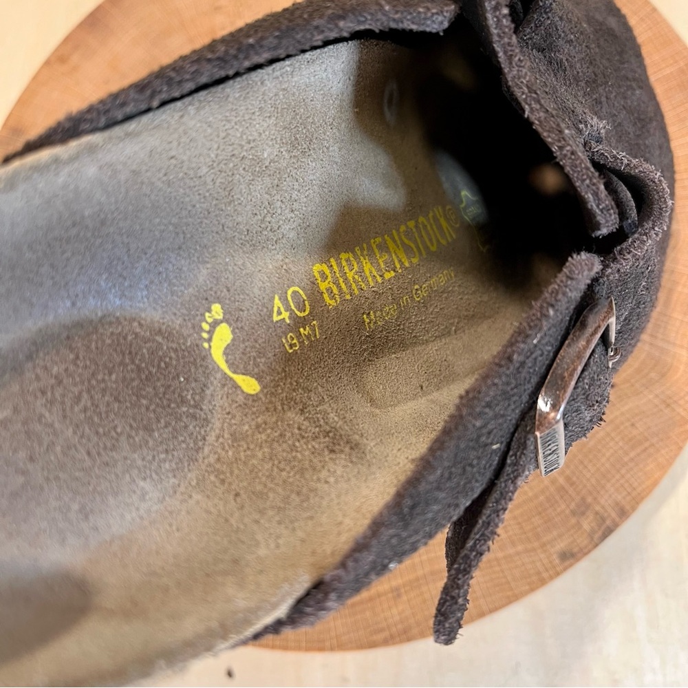 *Birkenstock | SINGLE RIGHT Boston Clogs in Brown Suede Size 40/9 Narrow - Picture 3 of 11